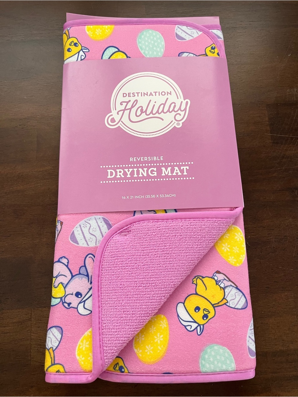 Pink Reversible Drying Mat 2 pieces
